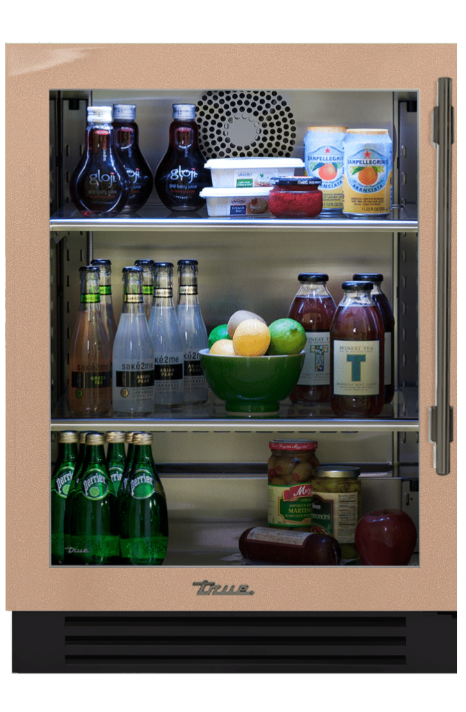 Undercounter Refrigerator, Left Hinged, Champagne, Pewter Hardware TUR24LOGCDSK179H05