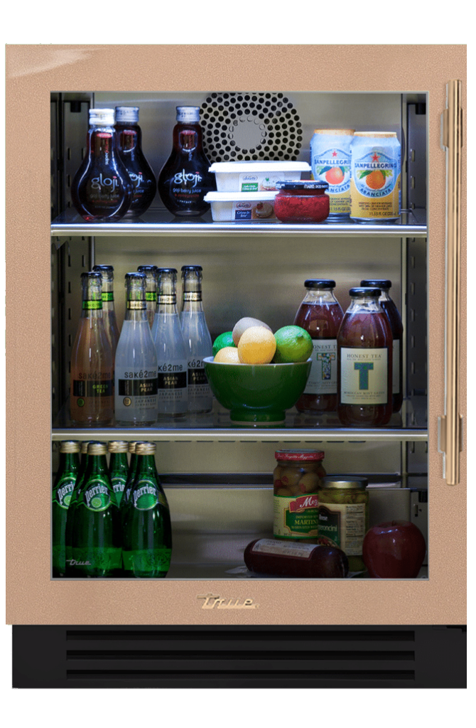 Undercounter Refrigerator, Left Hinged, Champagne, Gold Hardware TUR24LOGCDSK179H08