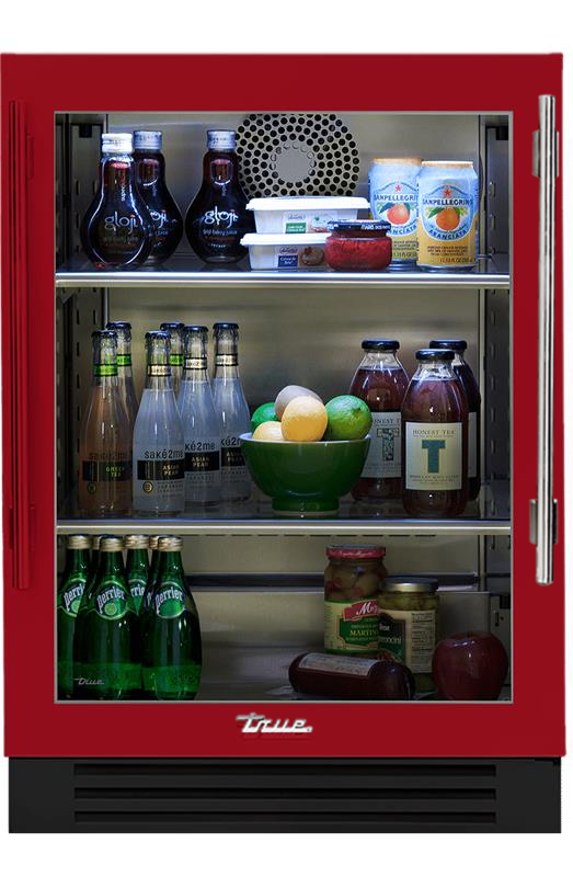 Undercounter Refrigerator, Left Hinged, Crimson, Chrome Hardware TUR24LOGCDSK193H02