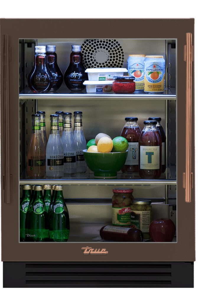 Undercounter Refrigerator, Left Hinged, Espresso, Copper Hardware TUR24LOGCDSK305H03
