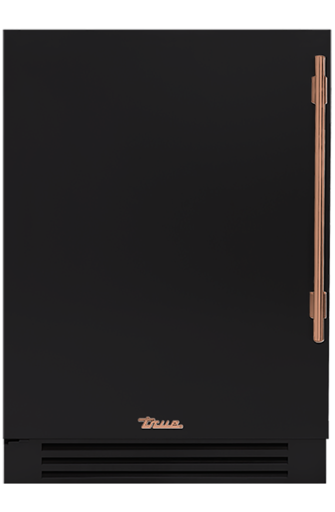 Undercounter Refrigerator, Left Hinged, Matte Black, Copper Hardware TUR24LOPCDSK027H03