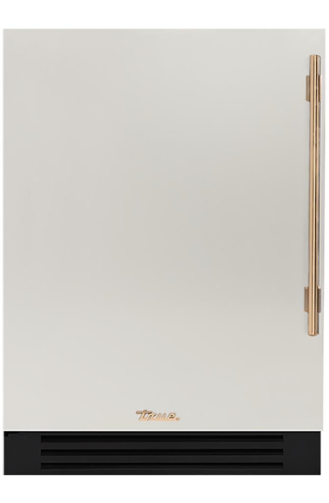 Undercounter Refrigerator, Left Hinged, Antique White, Gold Hardware TUR24LOPCDSK050H08