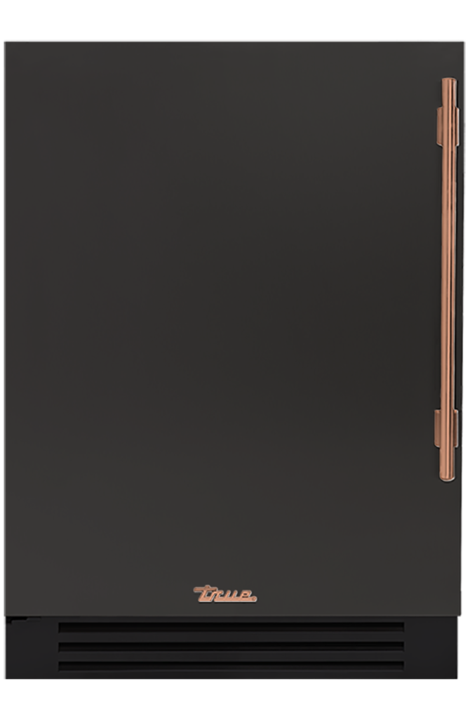 Undercounter Refrigerator, Left Hinged, Ultra Matte Black, Copper Hardware TUR24LOPCDSK085H03