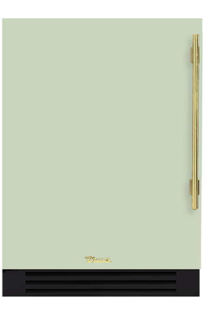 Undercounter Refrigerator, Left Hinged, Sage, Brass Hardware TUR24LOPCDSK129H01
