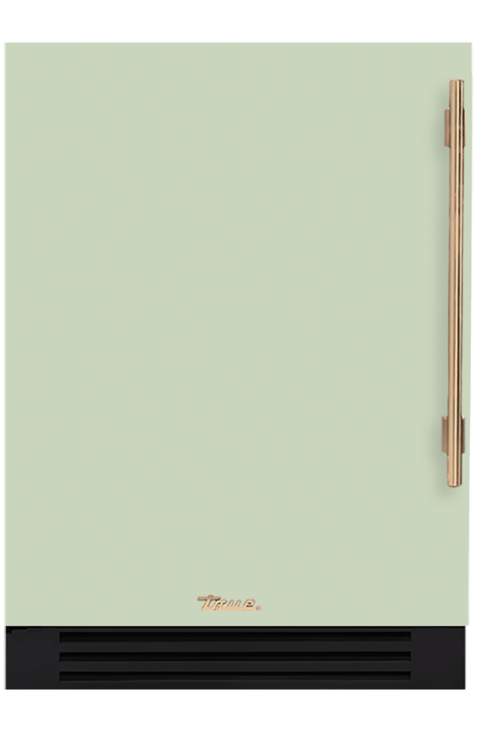 Undercounter Refrigerator, Left Hinged, Sage, Gold Hardware TUR24LOPCDSK129H08