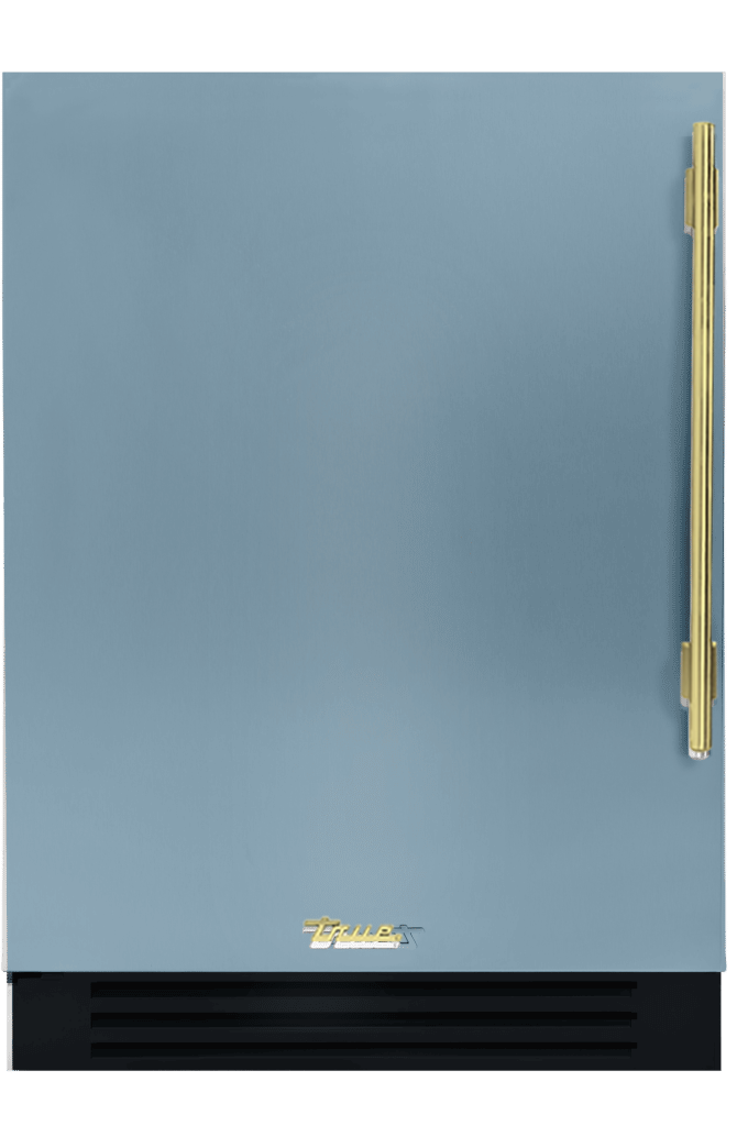 Undercounter Refrigerator, Left Hinged, Bluestone, Brass Hardware TUR24LOPCDSK152H01