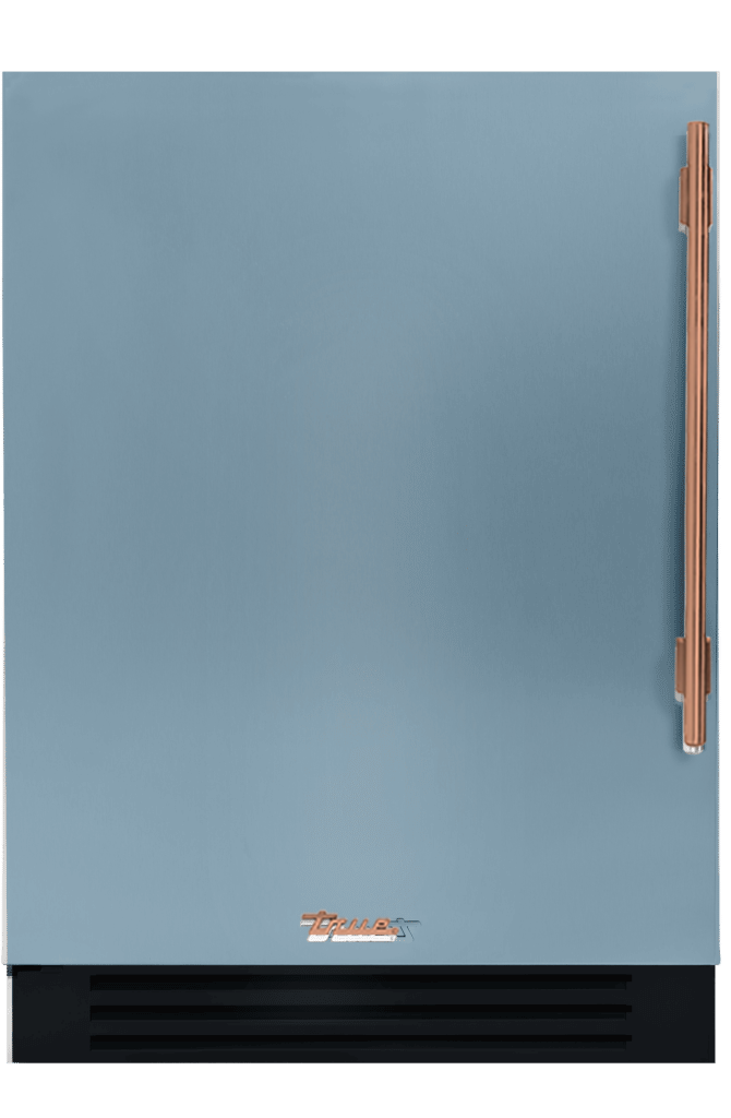 Undercounter Refrigerator, Left Hinged, Bluestone, Copper Hardware TUR24LOPCDSK152H03