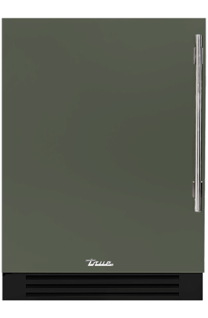 Undercounter Refrigerator, Left Hinged, Olive, Chrome Hardware TUR24LOPCDSK238H02