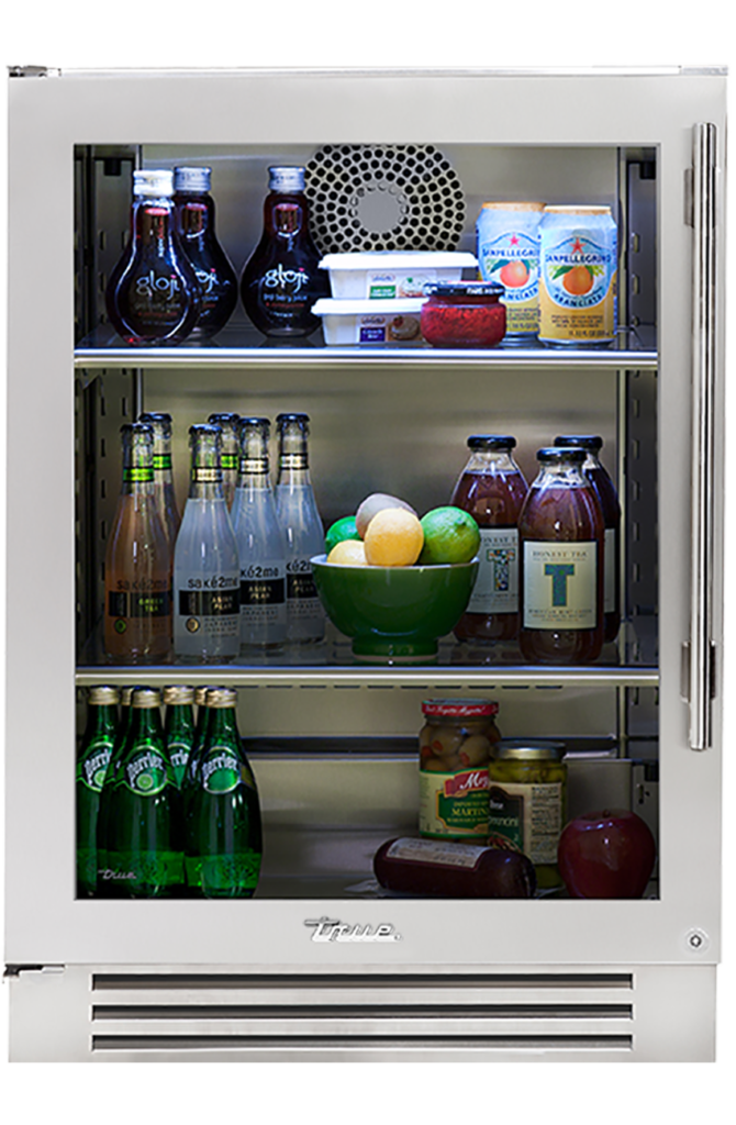 Undercounter Refrigerator, Left Hinged, Chrome Hardware TUR24LSGCH02
