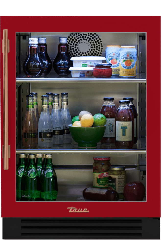 Undercounter Refrigerator, Right Hinged, Crimson, Copper Hardware TUR24ROGCDSK193H03