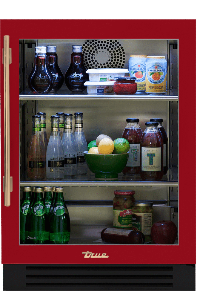 Undercounter Refrigerator, Right Hinged, Crimson, Gold Hardware TUR24ROGCDSK193H08