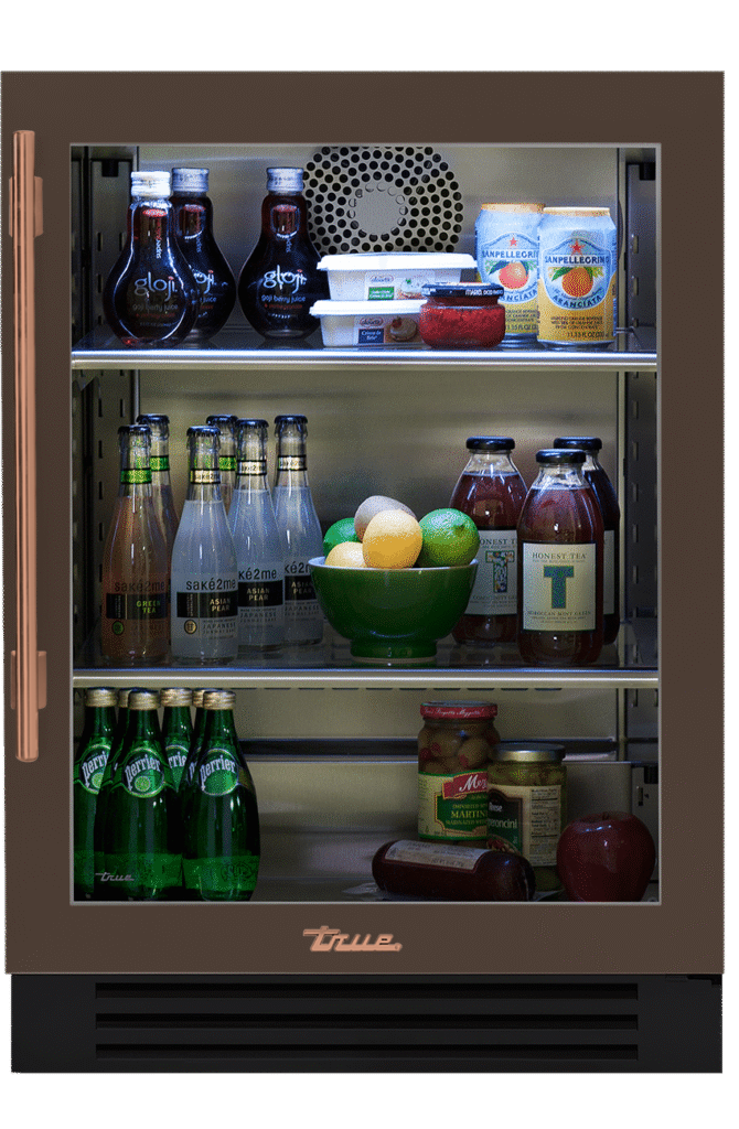 Undercounter Refrigerator, Right Hinged, Espresso, Copper Hardware TUR24ROGCDSK305H03