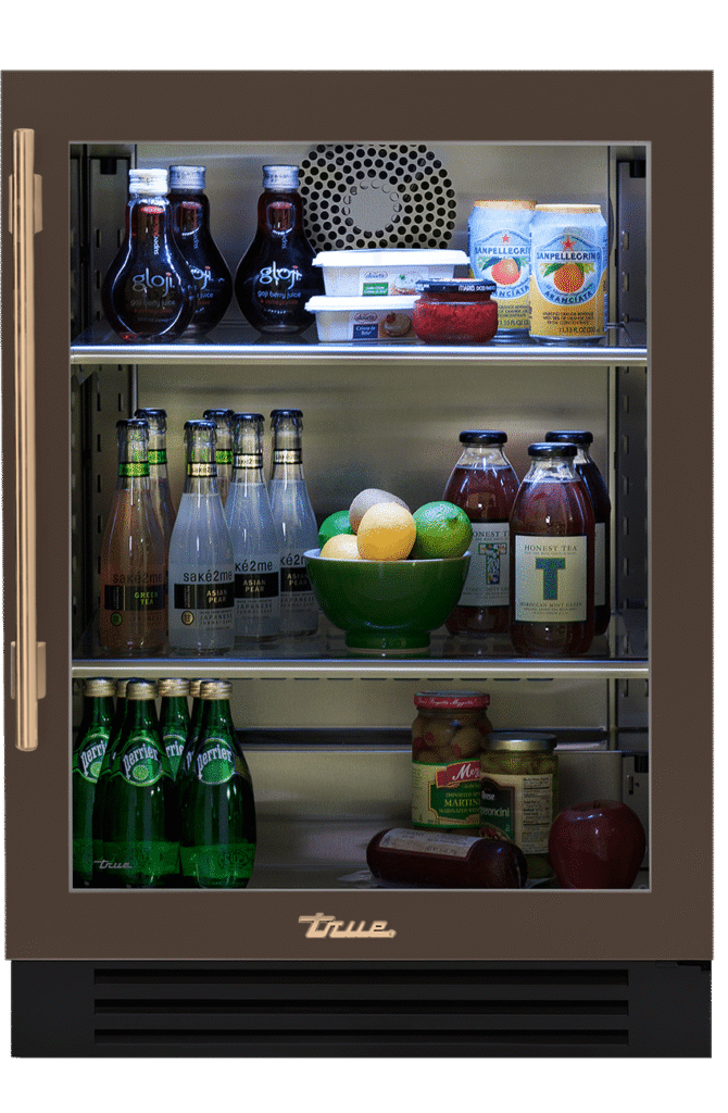 Undercounter Refrigerator, Right Hinged, Espresso, Gold Hardware TUR24ROGCDSK305H08
