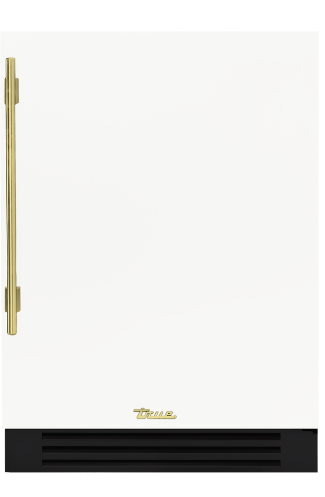 Undercounter Refrigerator, Right Hinged, Matte White, Brass Hardware TUR24ROPCDSK030H01