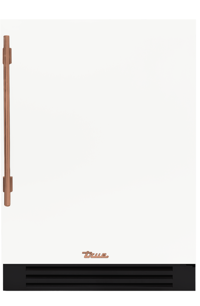 Undercounter Refrigerator, Right Hinged, Matte White, Copper Hardware TUR24ROPCDSK030H03