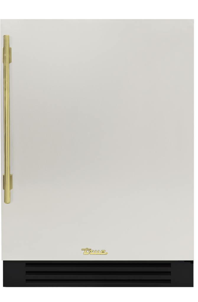 Undercounter Refrigerator, Right Hinged, Antique White, Brass Hardware TUR24ROPCDSK050H01
