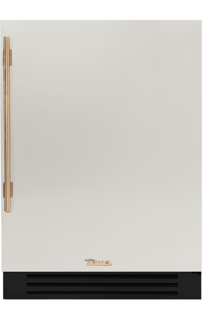 Undercounter Refrigerator, Right Hinged, Antique White, Gold Hardware TUR24ROPCDSK050H08