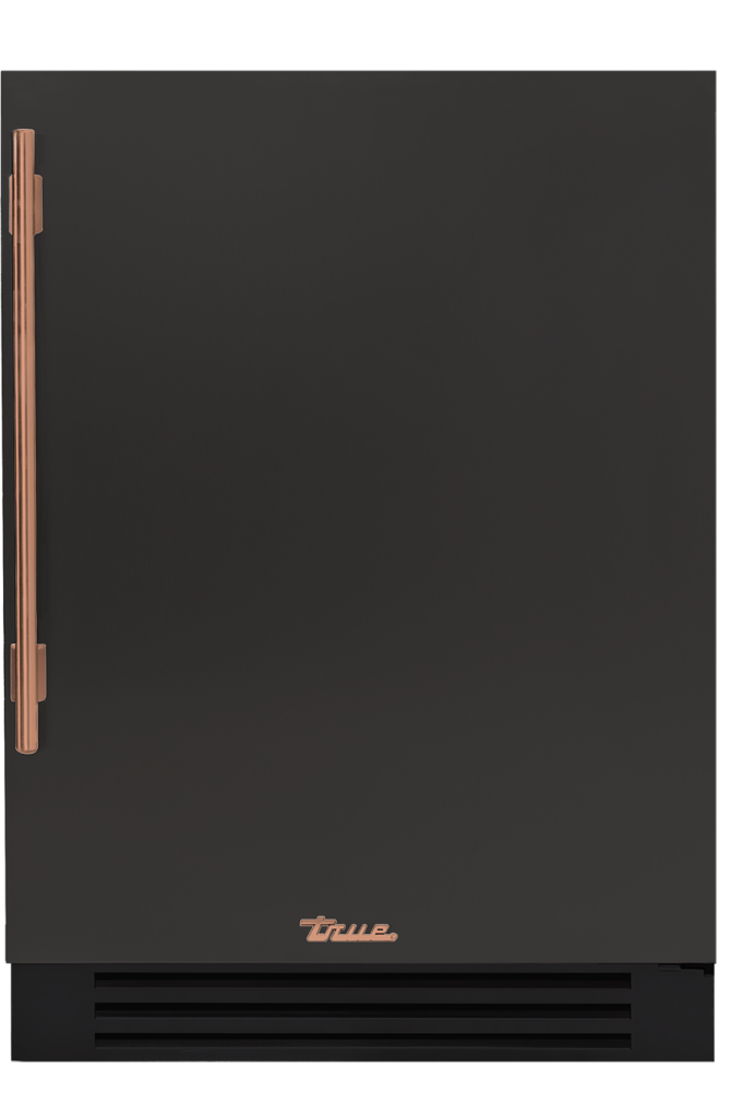 Undercounter Refrigerator, Right Hinged, Ultra Matte Black, Copper Hardware TUR24ROPCDSK085H03