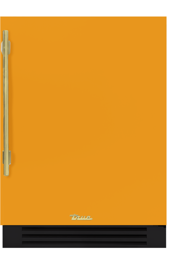 Undercounter Refrigerator, Right Hinged, Saffron, Brass Hardware TUR24ROPCDSK103H01
