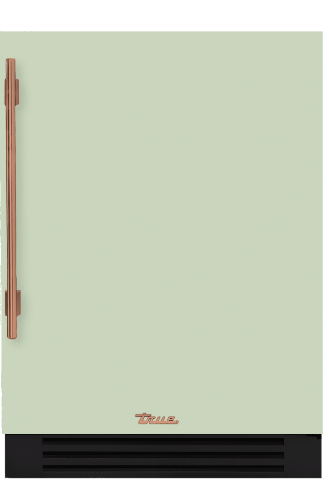 Undercounter Refrigerator, Right Hinged, Sage, Copper Hardware TUR24ROPCDSK129H03