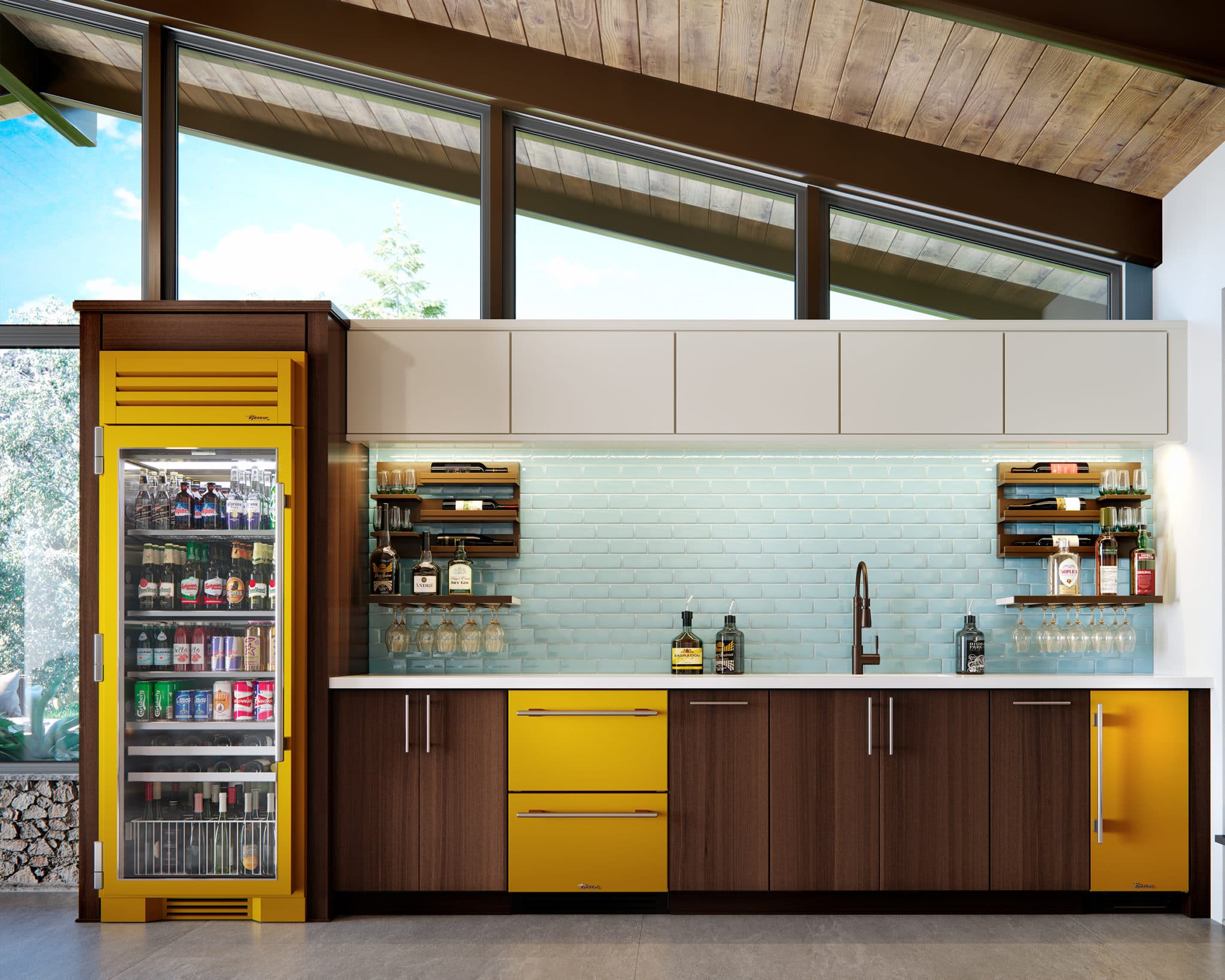 Undercounter Refrigerator, Right Hinged, Bluestone, Chrome Hardware TUR24ROPCDSK152H02