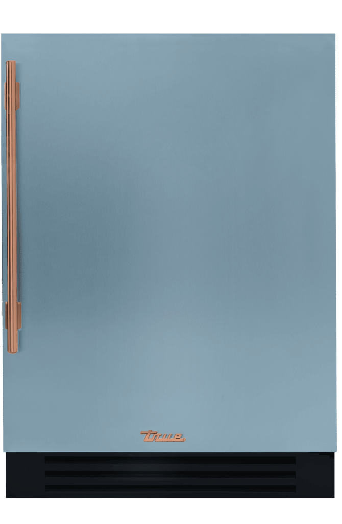 Undercounter Refrigerator, Right Hinged, Bluestone, Copper Hardware TUR24ROPCDSK152H03