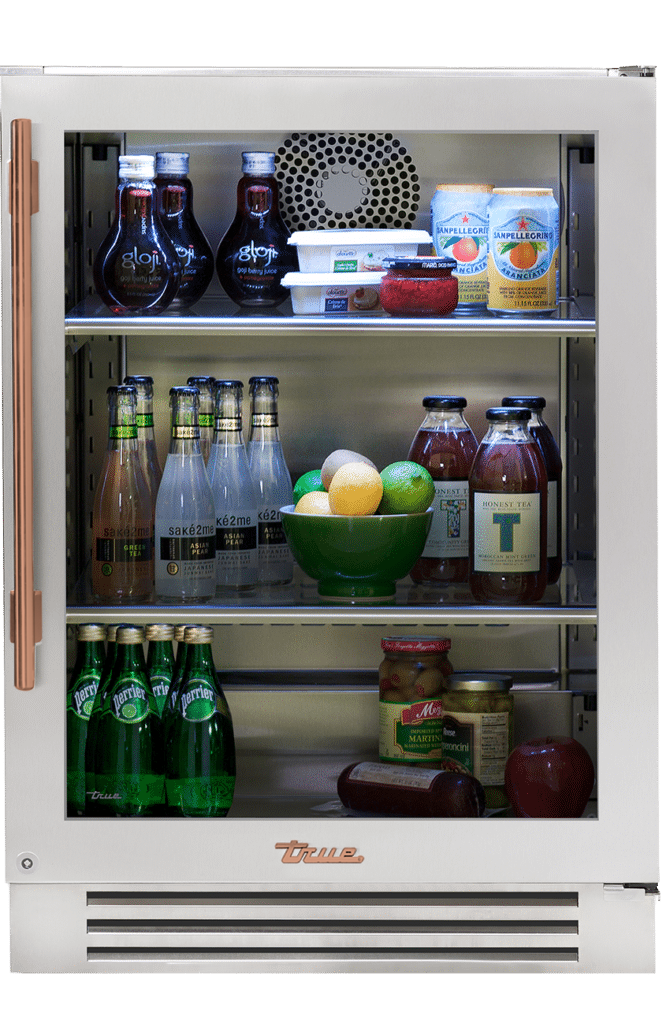 Undercounter Refrigerator, Right Hinged, Copper Hardware TUR24RSGCH03