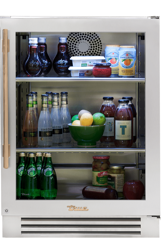 Undercounter Refrigerator, Right Hinged, Gold Hardware TUR24RSGCH08