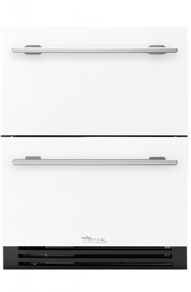 ADA Height Undercounter Refrigerator Drawer, Matte White, Gold Hardware TURADA24DA030H08