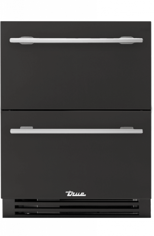 ADA Height Undercounter Refrigerator Drawer, Ultra Matte Black, Pewter Hardware TURADA24DA085H05