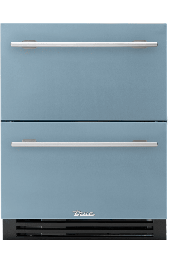 ADA Height Undercounter Refrigerator Drawer, Bluestone, Pewter Hardware TURADA24DA152H05