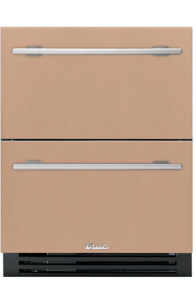 ADA Height Undercounter Refrigerator Drawer, Champagne, Pewter Hardware TURADA24DA179H05