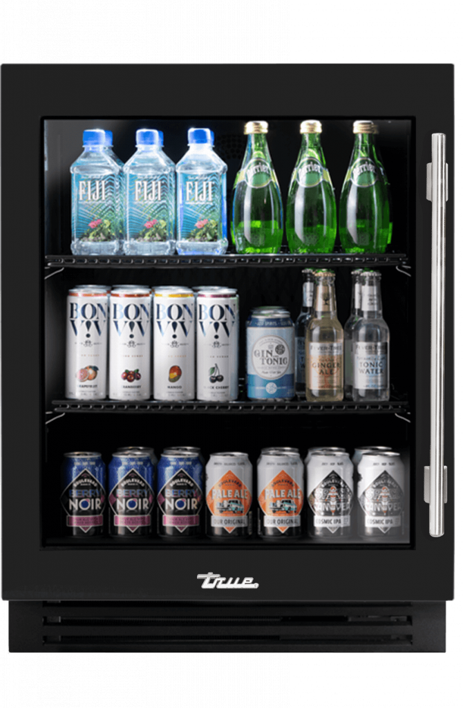 ADA Height Undercounter Refrigerator, Left Hinged, Gloss Black TURADA24LGA044H04