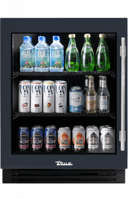 ADA Height Undercounter Refrigerator, Left Hinged, Juniper, Gold Hardware TURADA24LGA104H08