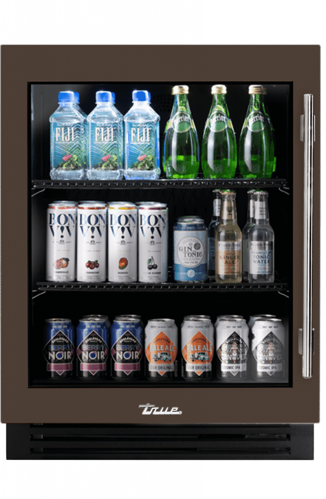 ADA Height Undercounter Refrigerator, Left Hinged, Espresso, Chrome Hardware TURADA24LGA305H02