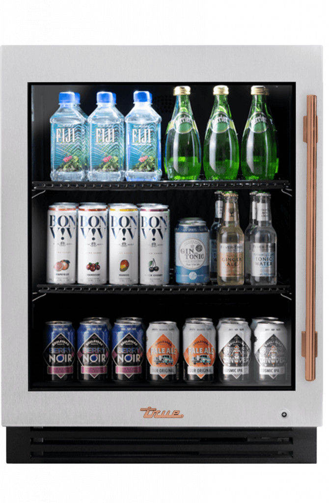 ADA Height Undercounter Refrigerator, Left Hinged, Color Match, Copper Hardware TURADA24LGAXXXH03