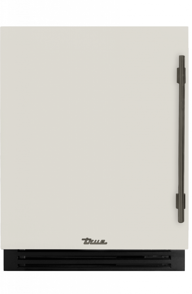 ADA Height Undercounter Refrigerator, Left Hinged, Antique White, Pewter Hardware TURADA24LSA050H05