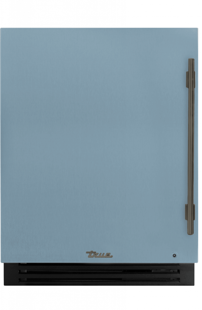 ADA Height Undercounter Refrigerator, Left Hinged, Bluestone, Pewter Hardware TURADA24LSA152H05