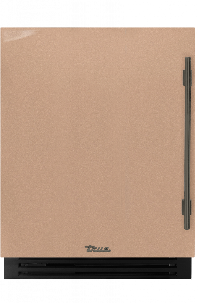 ADA Height Undercounter Refrigerator, Left Hinged, Champagne, Pewter Hardware TURADA24LSA179H05
