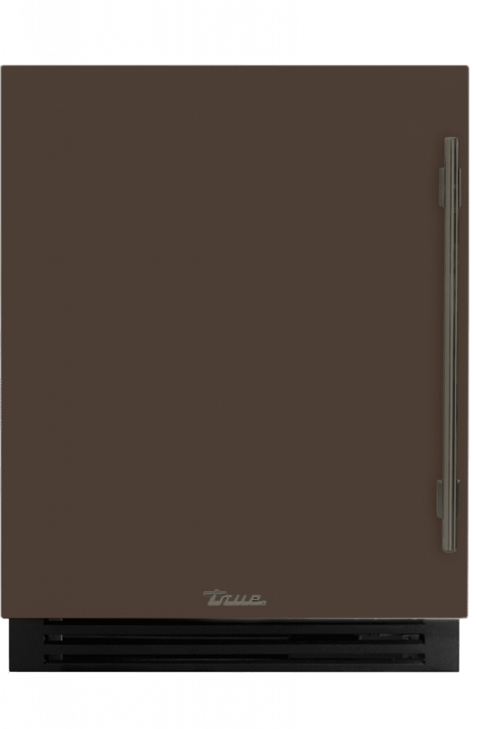 ADA Height Undercounter Refrigerator, Left Hinged, Espresso, Pewter Hardware TURADA24LSA305H05