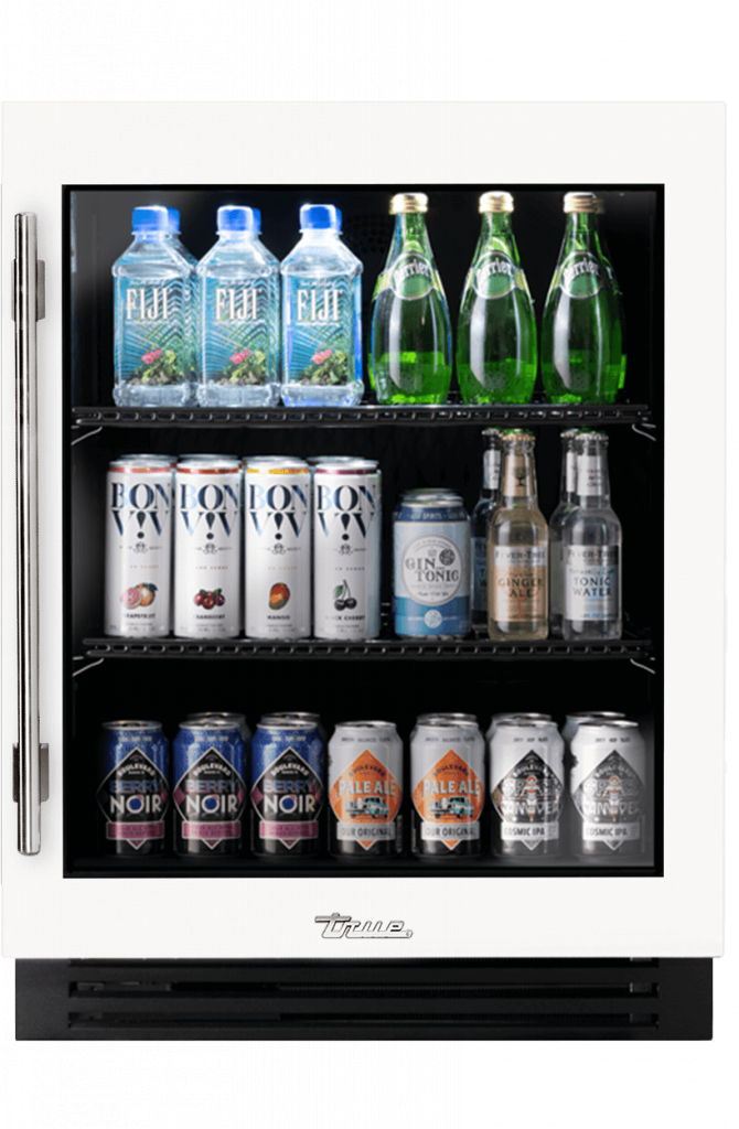 ADA Height Undercounter Refrigerator, Right Hinged, Matte White, Chrome Hardware TURADA24RGA030H02