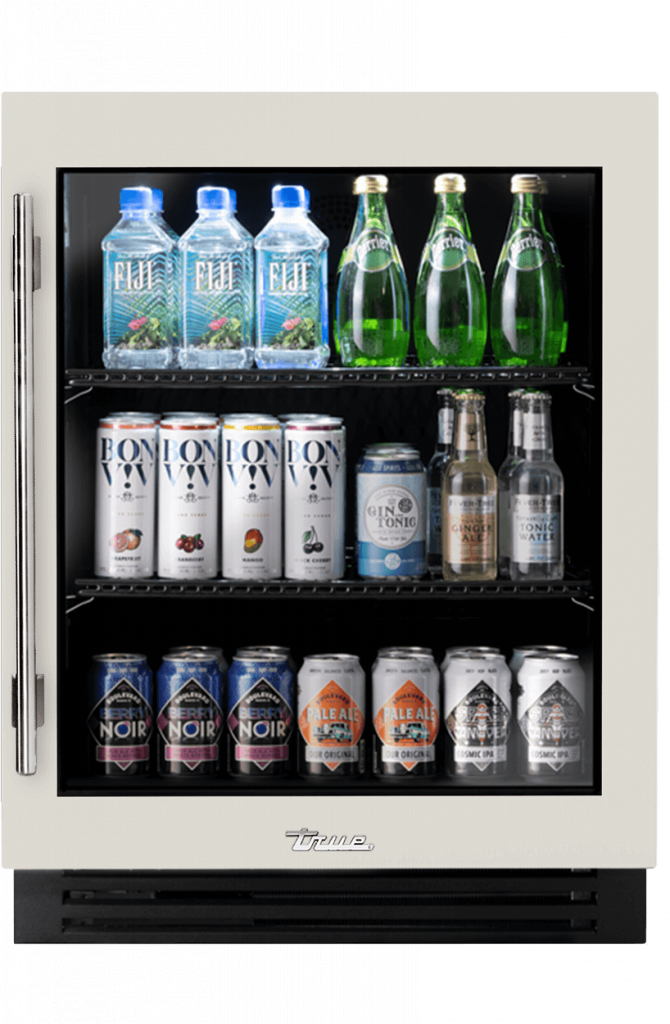 ADA Height Undercounter Refrigerator, Right Hinged, Antique White, Chrome Hardware TURADA24RGA050H02