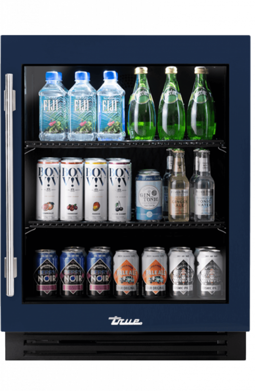 ADA Height Undercounter Refrigerator, Right Hinged, Cobalt, Chrome Hardware TURADA24RGA078H02