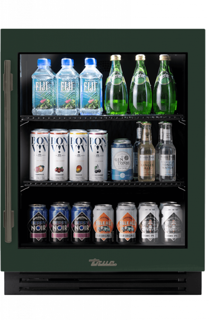 ADA Height Undercounter Refrigerator, Right Hinged, Emerald, Pewter Hardware TURADA24RGA086H05