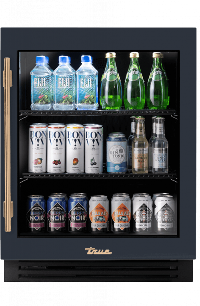 ADA Height Undercounter Refrigerator, Right Hinged, Juniper, Gold Hardware TURADA24RGA104H08