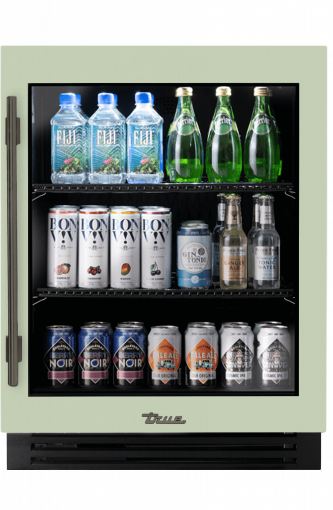 ADA Height Undercounter Refrigerator, Right Hinged, Sage, Pewter Hardware TURADA24RGA129H05