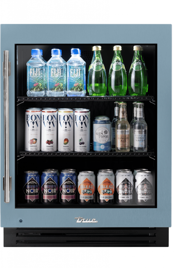 ADA Height Undercounter Refrigerator, Right Hinged, Bluestone, Chrome Hardware TURADA24RGA152H02