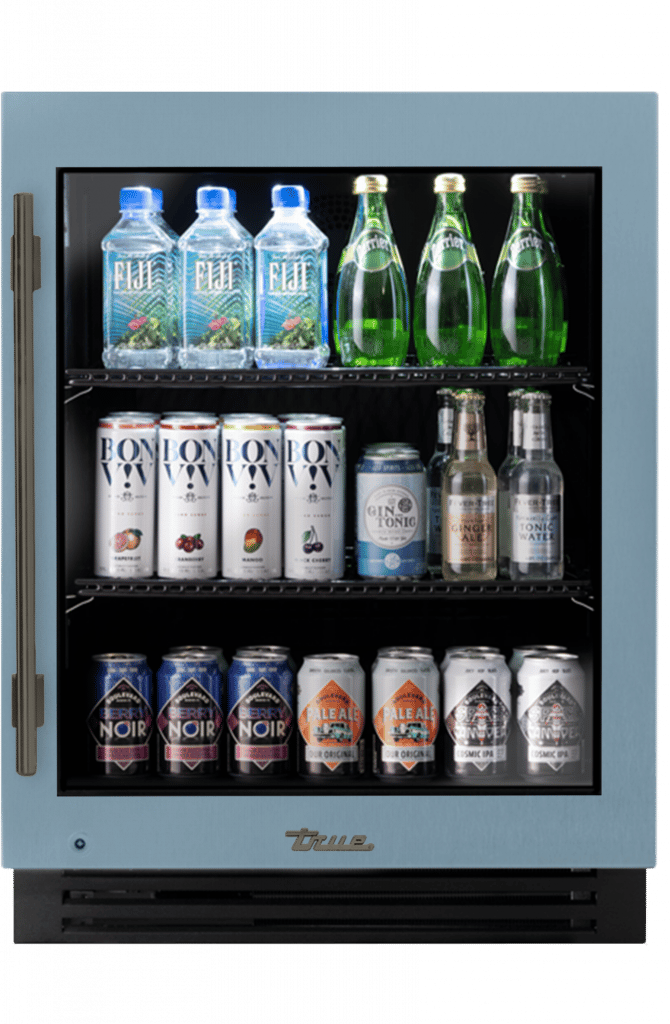 ADA Height Undercounter Refrigerator, Right Hinged, Bluestone, Pewter Hardware TURADA24RGA152H05