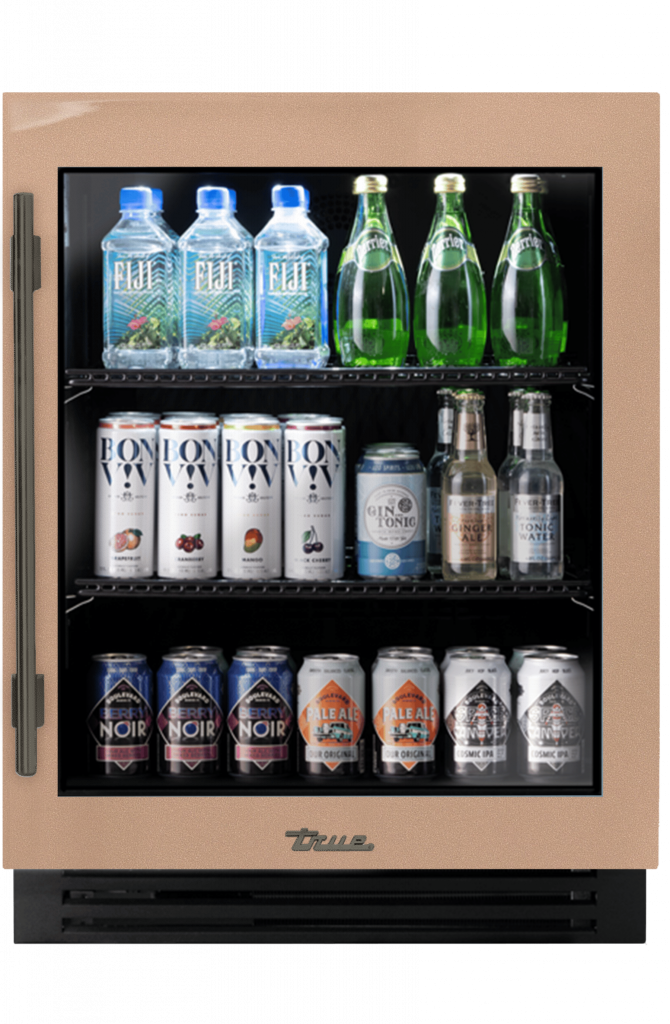 ADA Height Undercounter Refrigerator, Right Hinged, Champagne, Pewter Hardware TURADA24RGA179H05