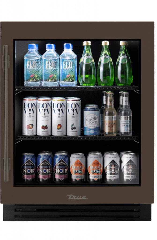 ADA Height Undercounter Refrigerator, Right Hinged, Espresso, Pewter Hardware TURADA24RGA305H05